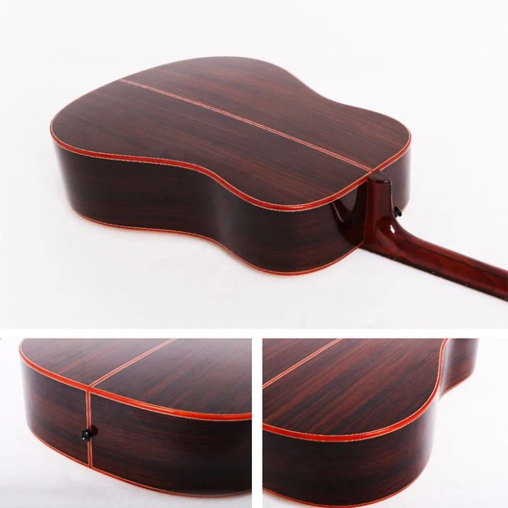 Solid Mahogany Inlay Acoustic Guitar